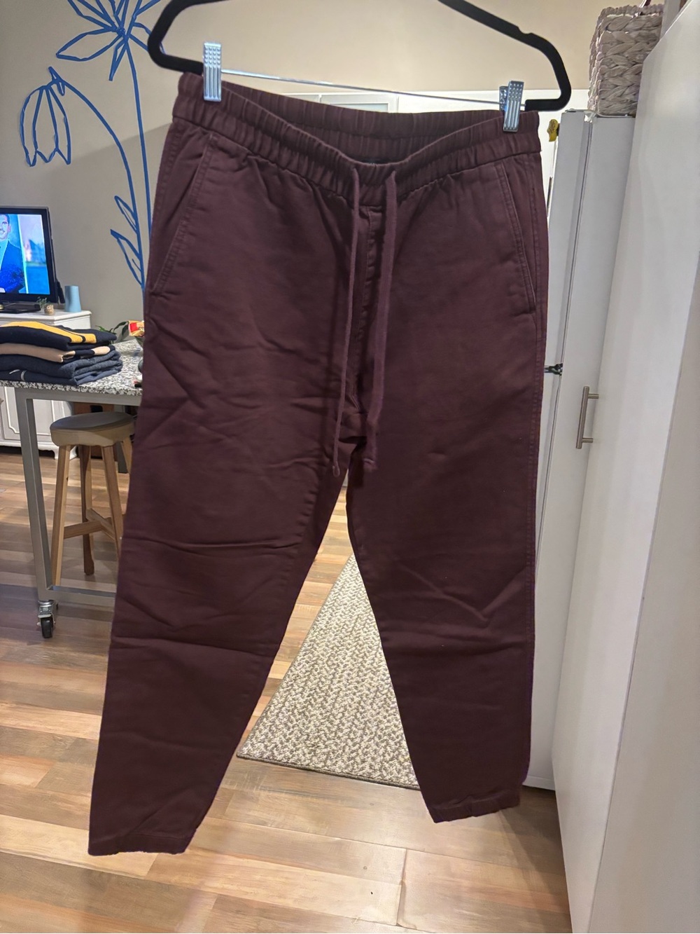 Banana Republic Burgundy Drawstring Joggers